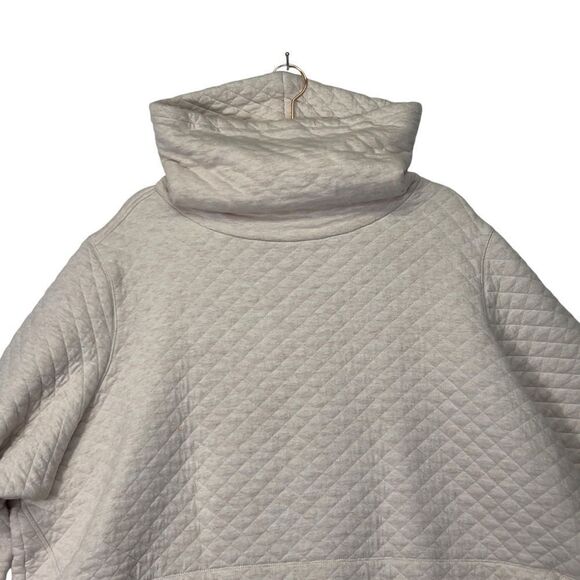 3x Duluth Trading Women's Quilted Turtleneck Pullover Beige pink Kangaroo Pocket - Picture 3 of 14